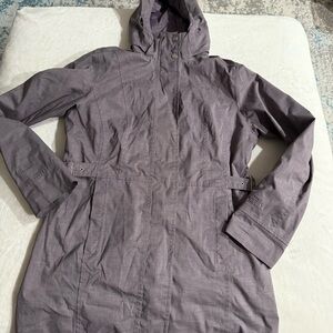 The North Face Hyvent Lavender Women’s Medium Long Jacket w/ Zipper Hood EB1